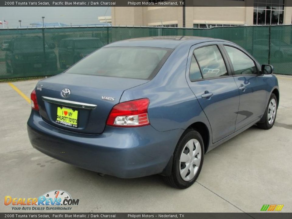 2008 Toyota Yaris Sedan Pacific Blue Metallic / Dark Charcoal Photo #3