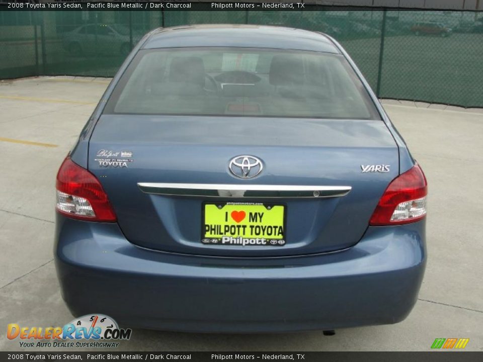 2008 Toyota Yaris Sedan Pacific Blue Metallic / Dark Charcoal Photo #4