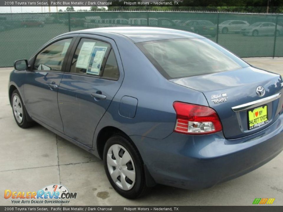 2008 Toyota Yaris Sedan Pacific Blue Metallic / Dark Charcoal Photo #5