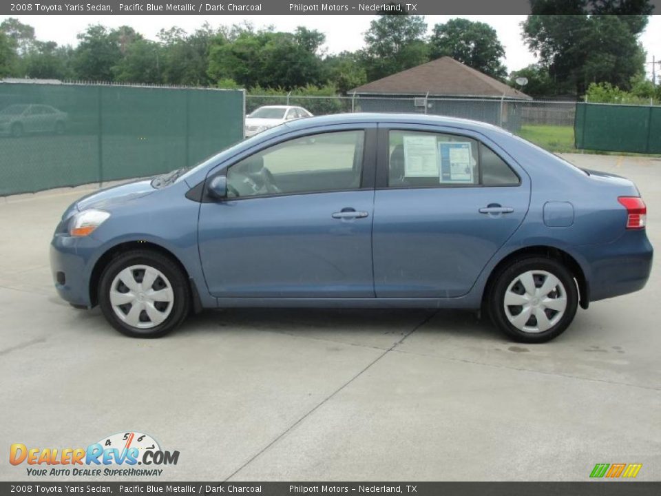 2008 Toyota Yaris Sedan Pacific Blue Metallic / Dark Charcoal Photo #6