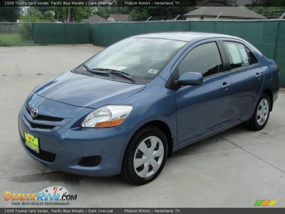 2008 Toyota Yaris Sedan Pacific Blue Metallic / Dark Charcoal Photo #7