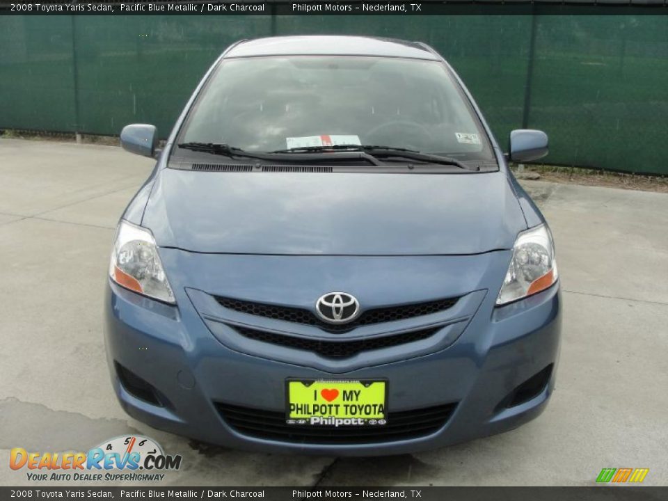 2008 Toyota Yaris Sedan Pacific Blue Metallic / Dark Charcoal Photo #8