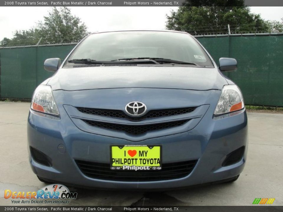 2008 Toyota Yaris Sedan Pacific Blue Metallic / Dark Charcoal Photo #9