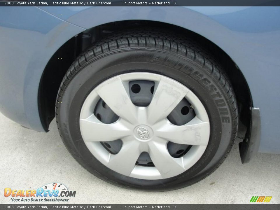 2008 Toyota Yaris Sedan Pacific Blue Metallic / Dark Charcoal Photo #12