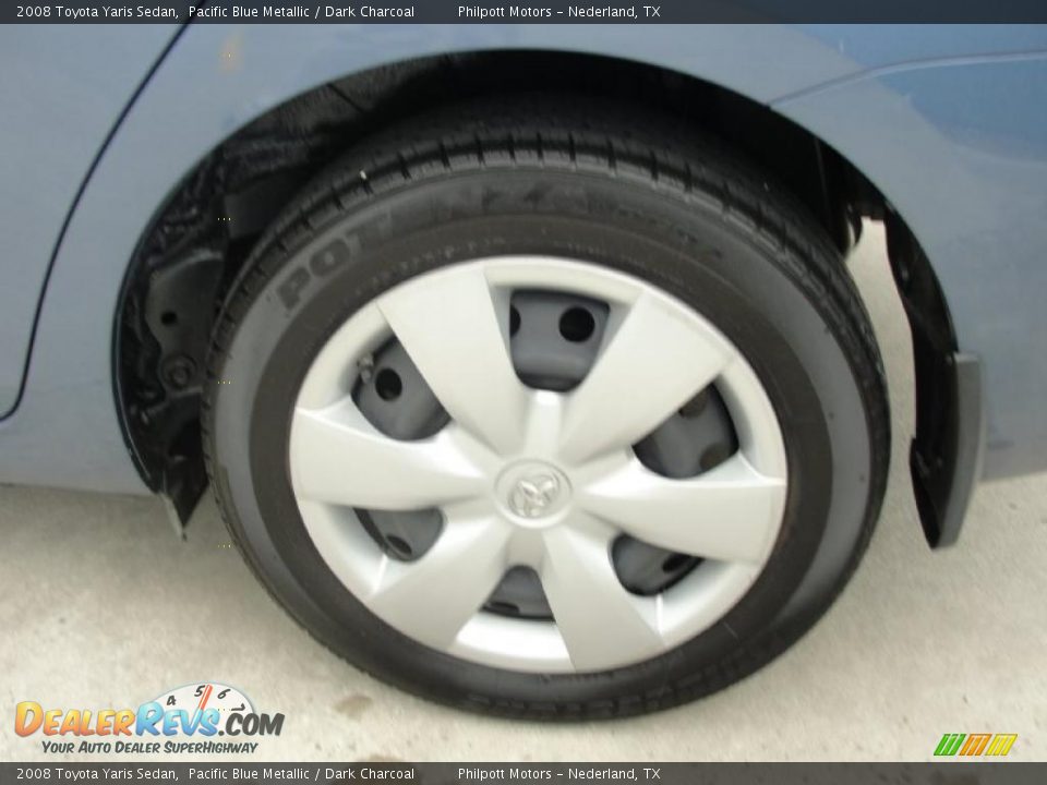 2008 Toyota Yaris Sedan Pacific Blue Metallic / Dark Charcoal Photo #13