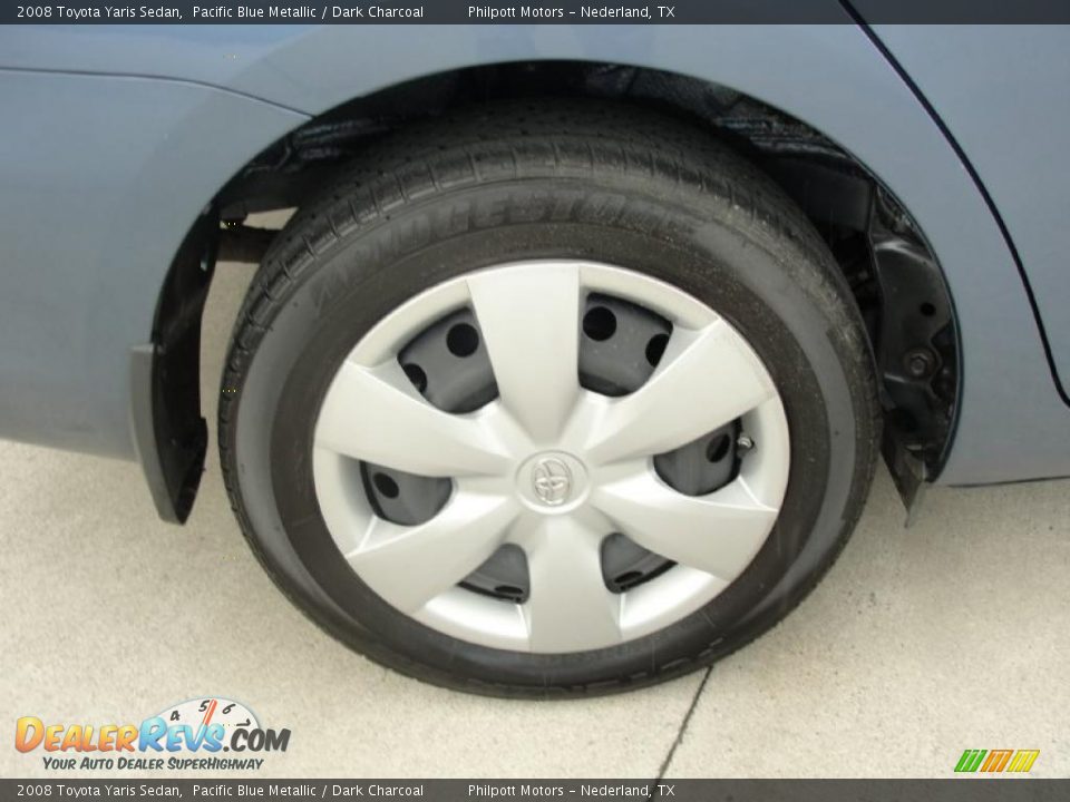 2008 Toyota Yaris Sedan Pacific Blue Metallic / Dark Charcoal Photo #14