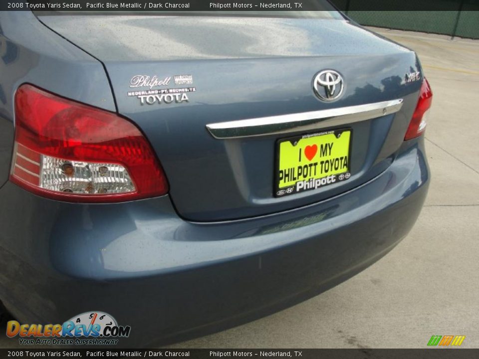 2008 Toyota Yaris Sedan Pacific Blue Metallic / Dark Charcoal Photo #20