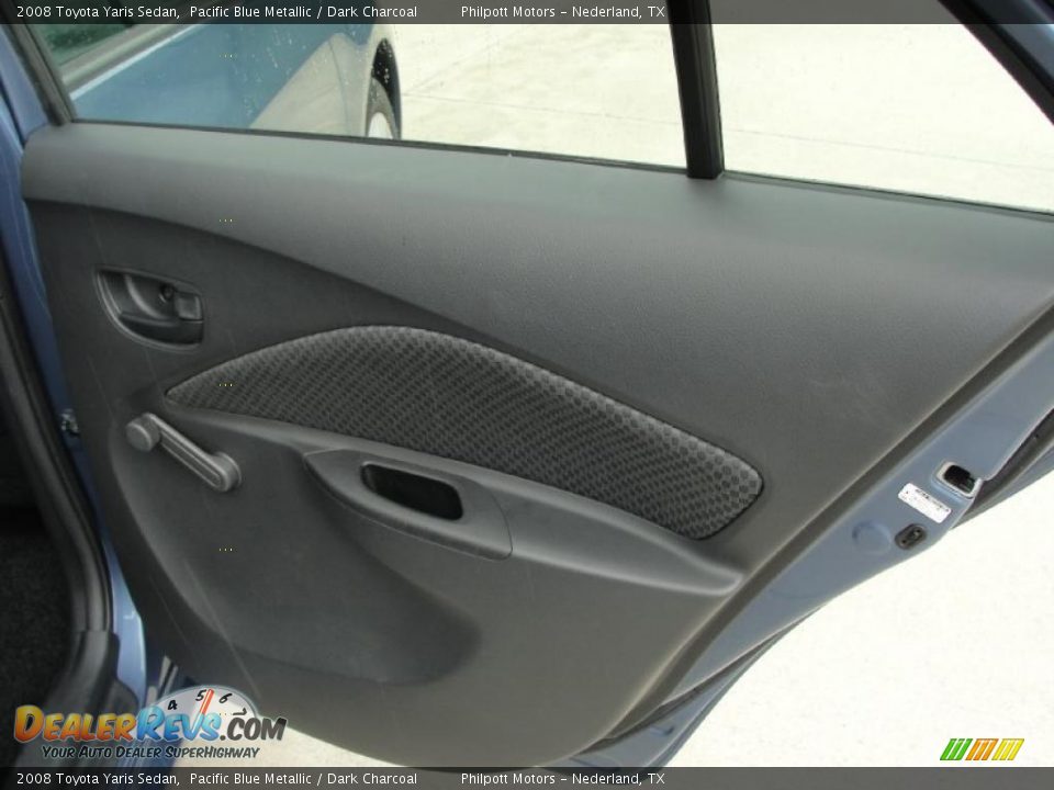 2008 Toyota Yaris Sedan Pacific Blue Metallic / Dark Charcoal Photo #25