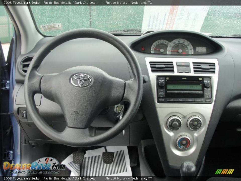 2008 Toyota Yaris Sedan Pacific Blue Metallic / Dark Charcoal Photo #33