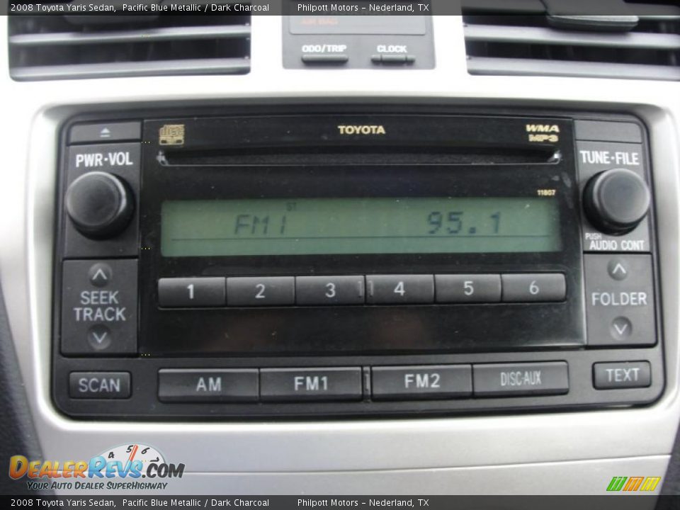 2008 Toyota Yaris Sedan Pacific Blue Metallic / Dark Charcoal Photo #36