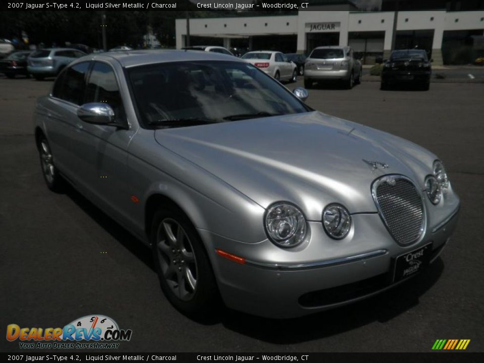 2007 Jaguar S-Type 4.2 Liquid Silver Metallic / Charcoal Photo #3