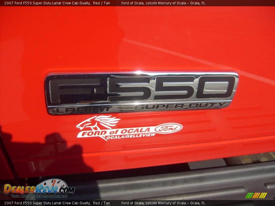 2007 Ford F550 Super Duty Lariat Crew Cab Dually Red / Tan Photo #10