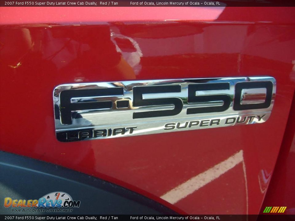 2007 Ford F550 Super Duty Lariat Crew Cab Dually Red / Tan Photo #13