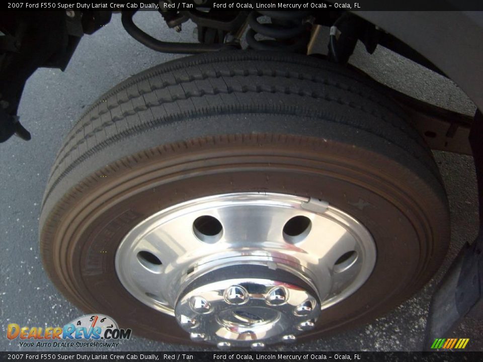 2007 Ford F550 Super Duty Lariat Crew Cab Dually Red / Tan Photo #14