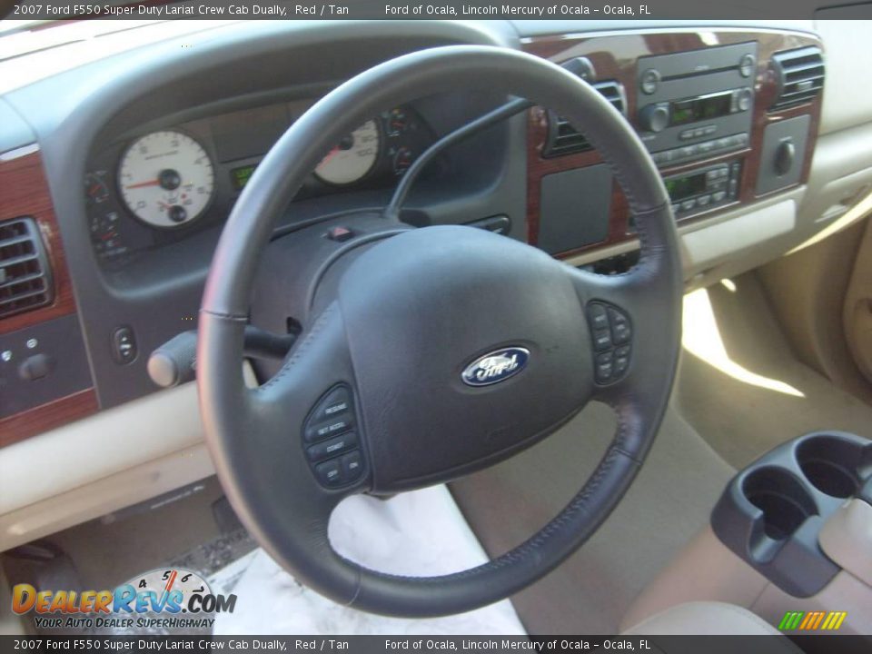 2007 Ford F550 Super Duty Lariat Crew Cab Dually Red / Tan Photo #18
