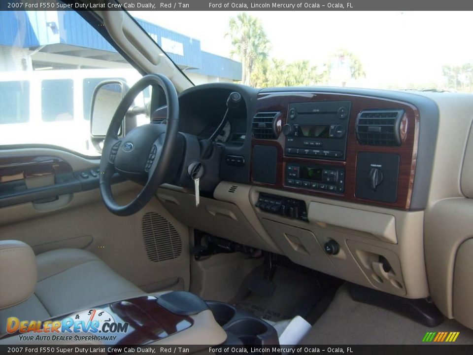 2007 Ford F550 Super Duty Lariat Crew Cab Dually Red / Tan Photo #19