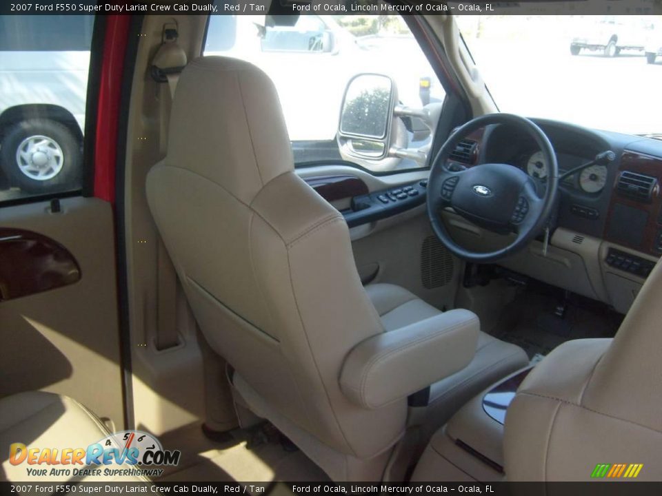 2007 Ford F550 Super Duty Lariat Crew Cab Dually Red / Tan Photo #20