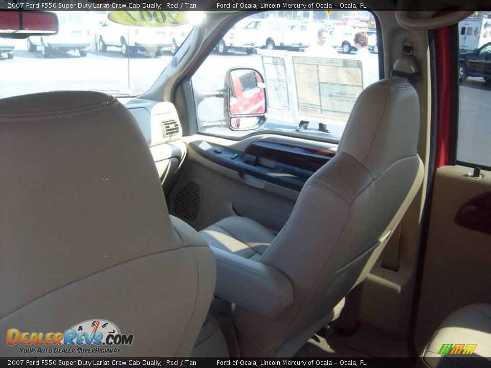 2007 Ford F550 Super Duty Lariat Crew Cab Dually Red / Tan Photo #21