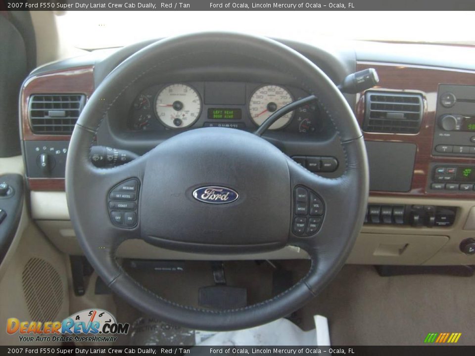 2007 Ford F550 Super Duty Lariat Crew Cab Dually Red / Tan Photo #22