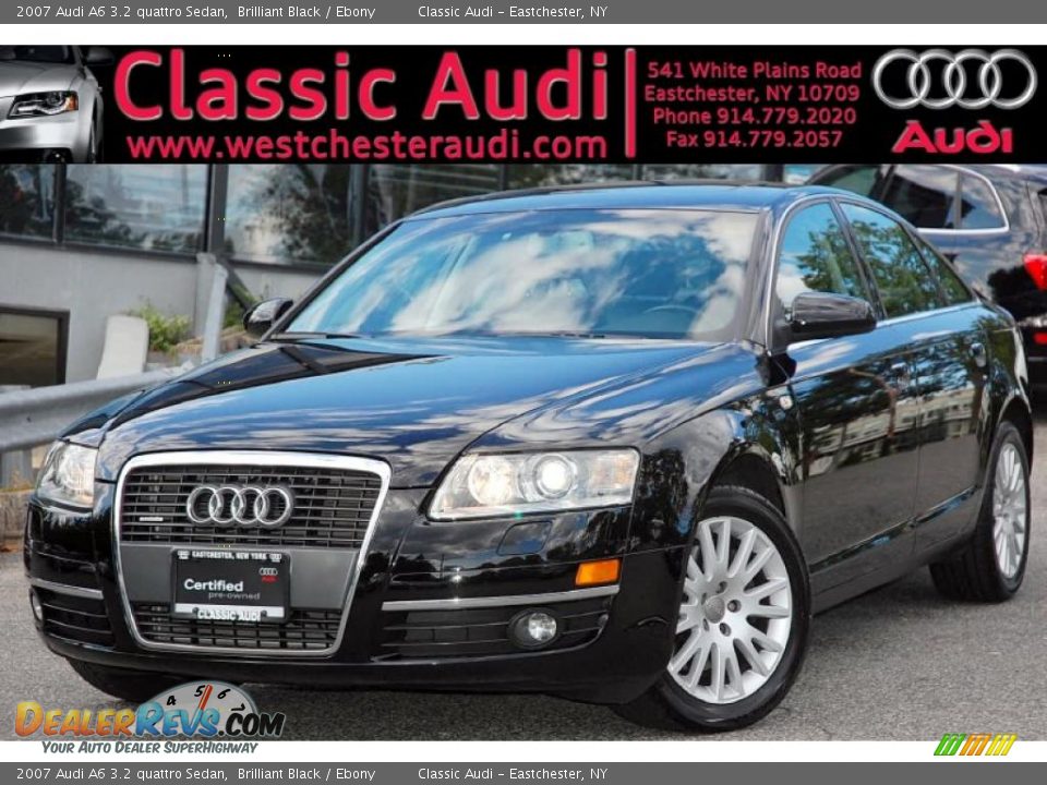 2007 Audi A6 3.2 quattro Sedan Brilliant Black / Ebony Photo #1