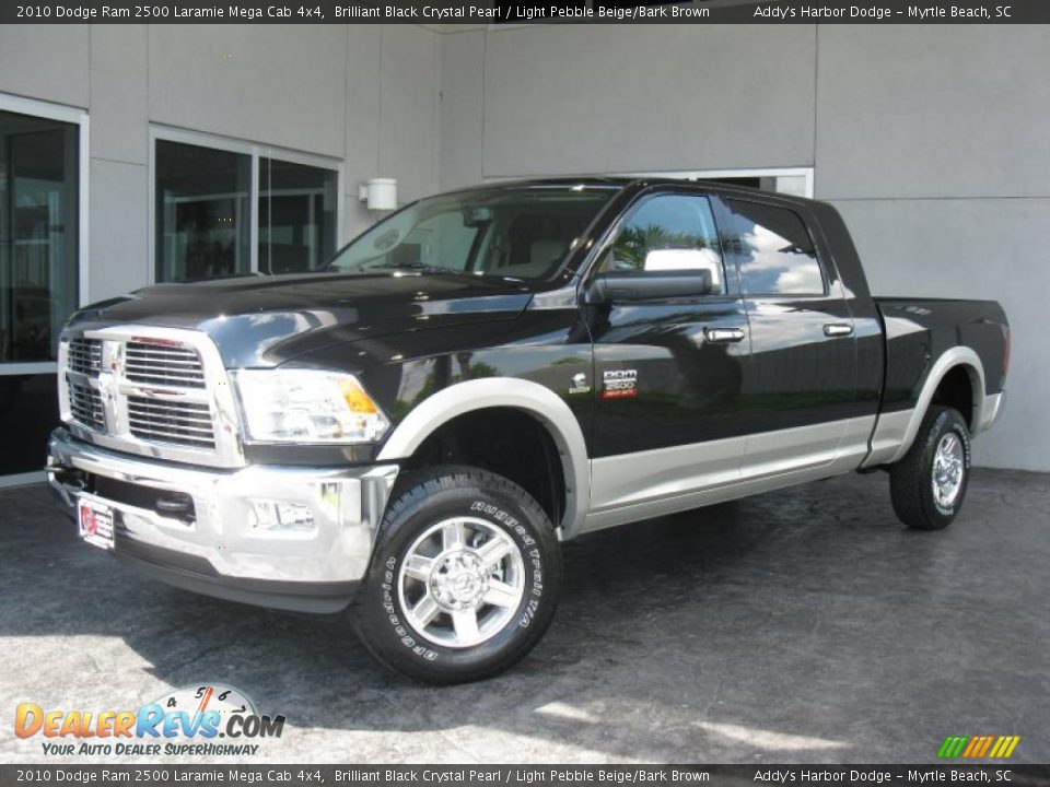 2010 Dodge Ram 2500 Laramie Mega Cab 4x4 Brilliant Black Crystal Pearl Light Pebble Beigebark 4427