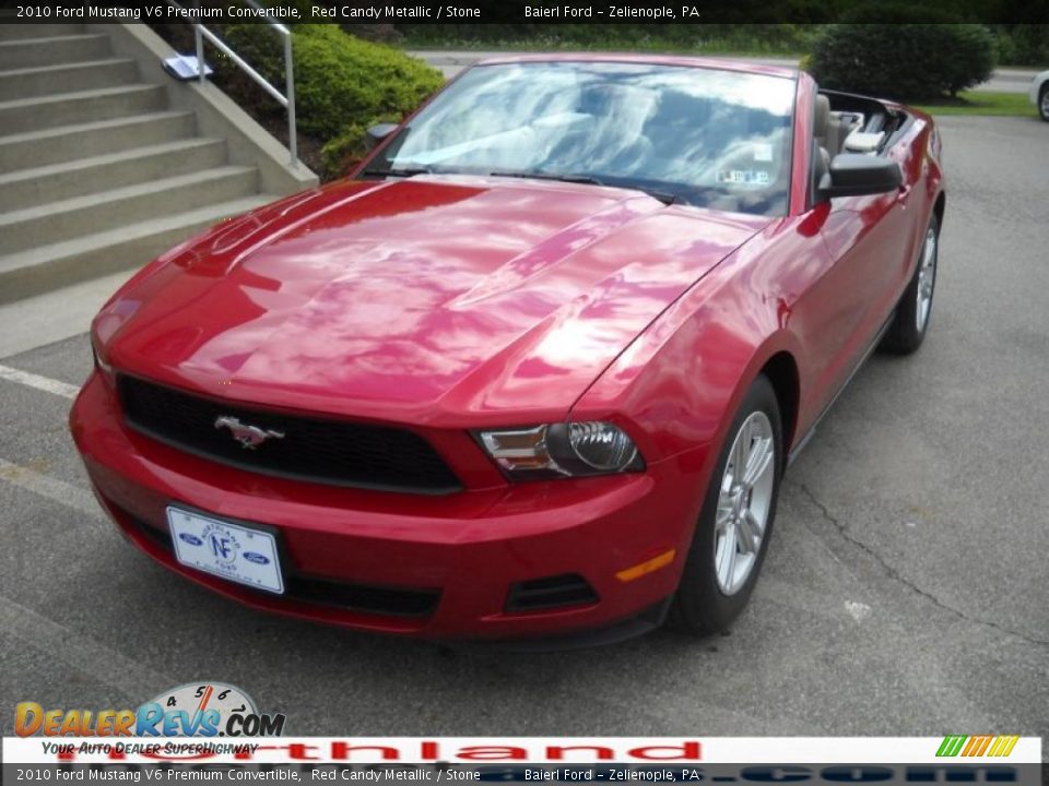 2010 Ford Mustang V6 Premium Convertible Red Candy Metallic / Stone Photo #2