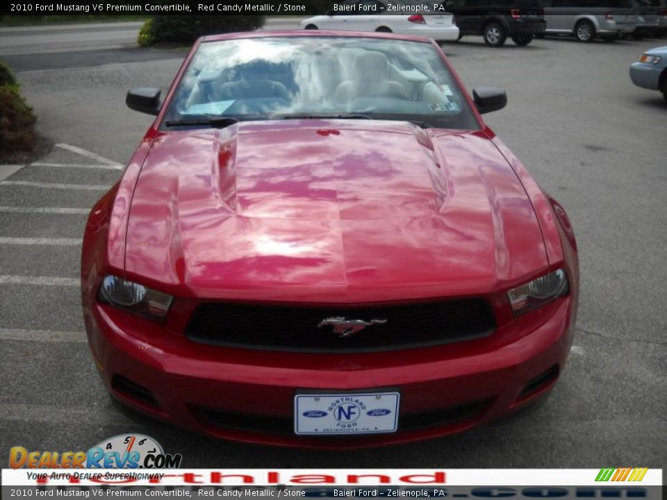 2010 Ford Mustang V6 Premium Convertible Red Candy Metallic / Stone Photo #3