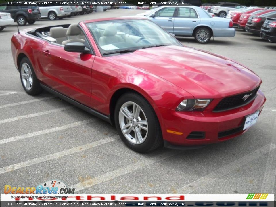 2010 Ford Mustang V6 Premium Convertible Red Candy Metallic / Stone Photo #4