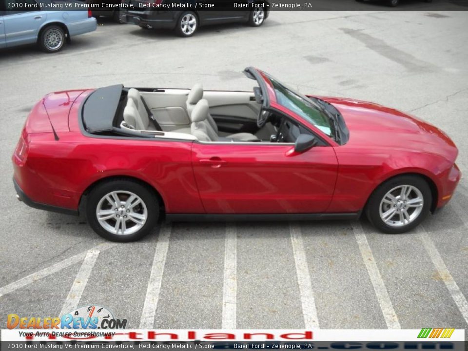 2010 Ford Mustang V6 Premium Convertible Red Candy Metallic / Stone Photo #5