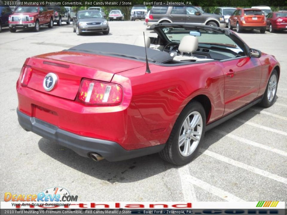 2010 Ford Mustang V6 Premium Convertible Red Candy Metallic / Stone Photo #6