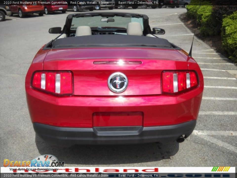 2010 Ford Mustang V6 Premium Convertible Red Candy Metallic / Stone Photo #8