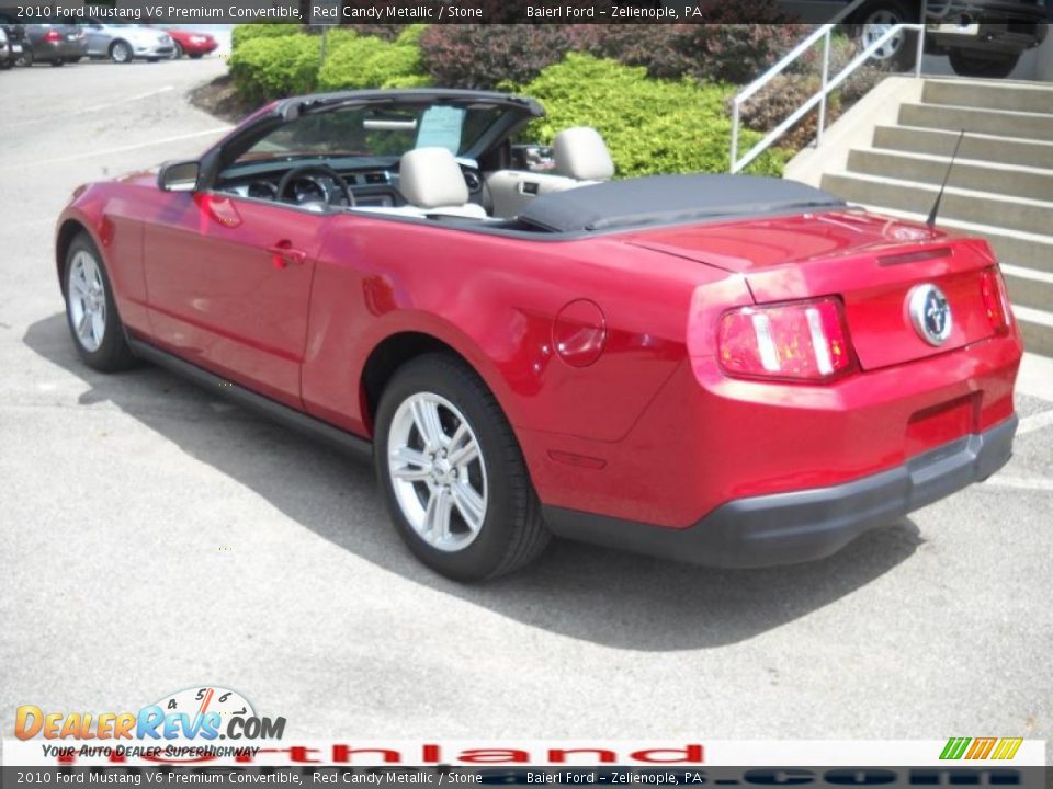 2010 Ford Mustang V6 Premium Convertible Red Candy Metallic / Stone Photo #9