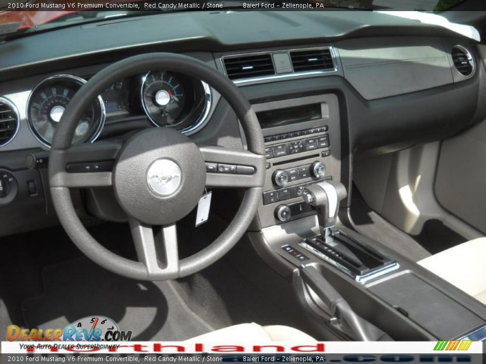 2010 Ford Mustang V6 Premium Convertible Red Candy Metallic / Stone Photo #14