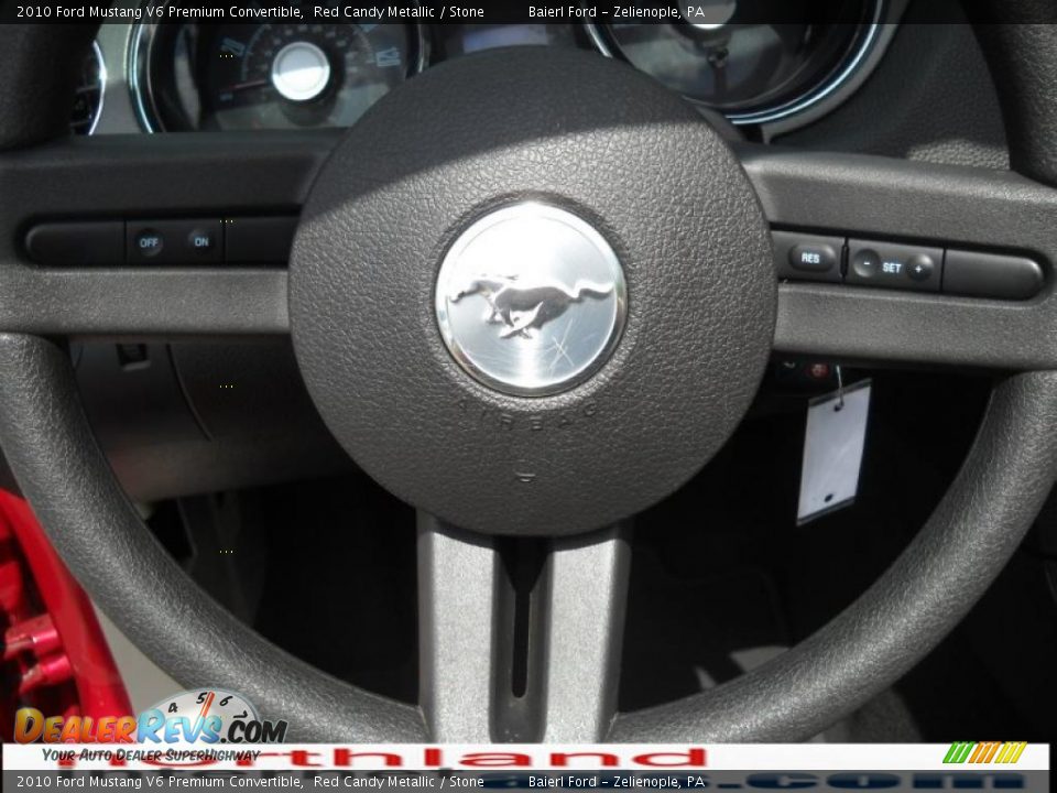 2010 Ford Mustang V6 Premium Convertible Red Candy Metallic / Stone Photo #19
