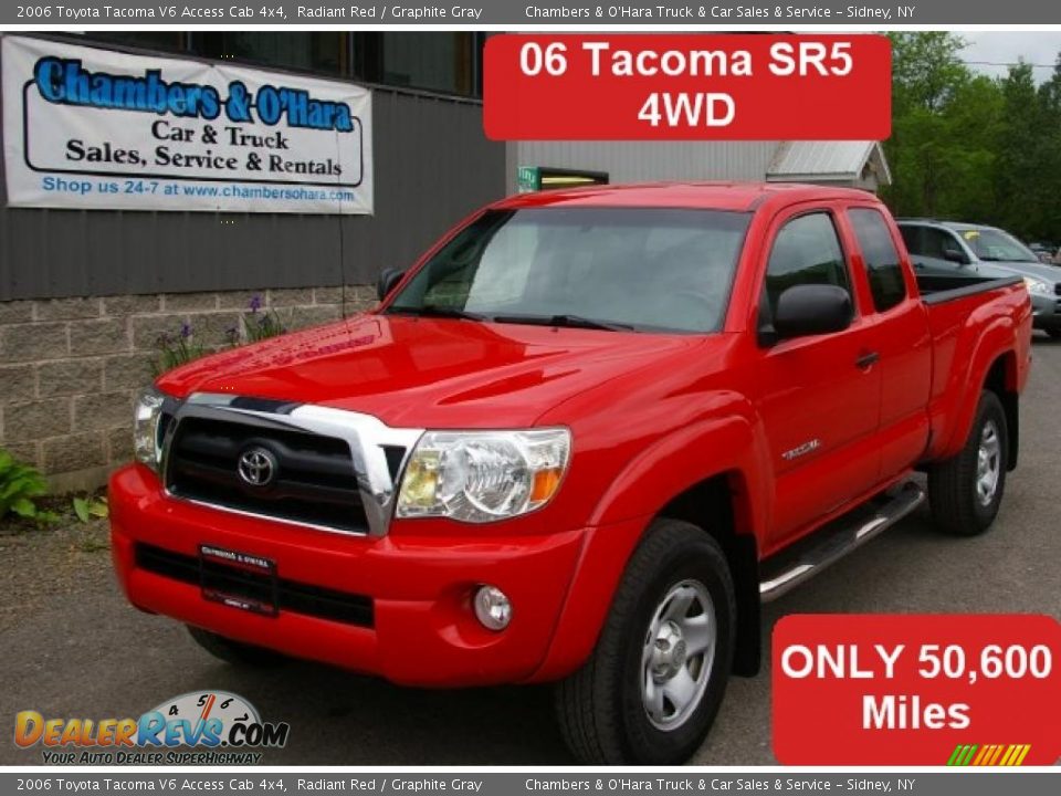 2006 Toyota Tacoma V6 Access Cab 4x4 Radiant Red / Graphite Gray Photo #2