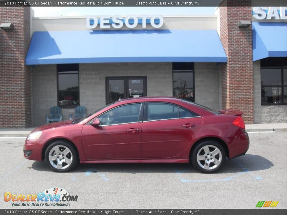 2010 Pontiac G6 GT Sedan Performance Red Metallic / Light Taupe Photo #1