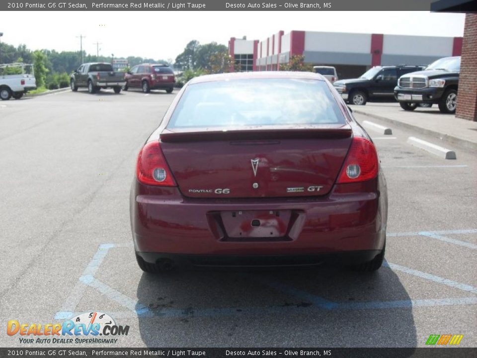 2010 Pontiac G6 GT Sedan Performance Red Metallic / Light Taupe Photo #3