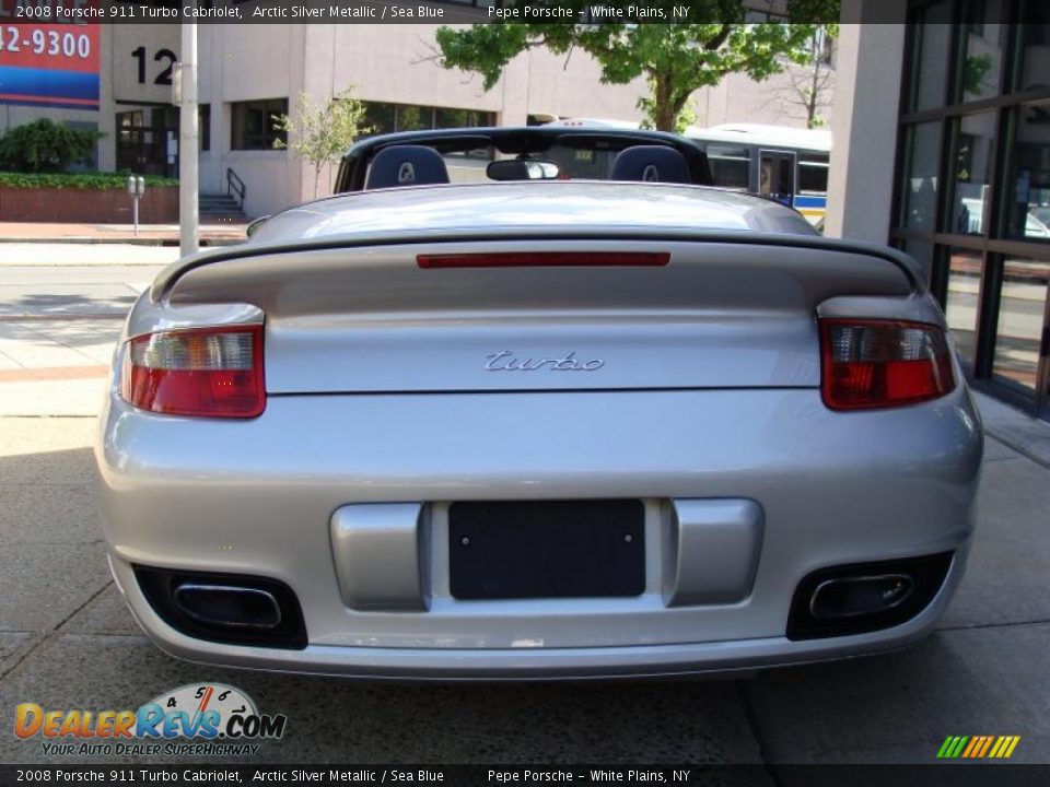 2008 Porsche 911 Turbo Cabriolet Arctic Silver Metallic / Sea Blue Photo #6