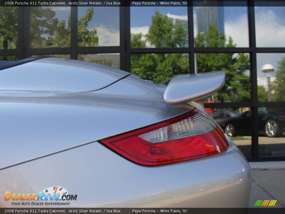 2008 Porsche 911 Turbo Cabriolet Arctic Silver Metallic / Sea Blue Photo #8