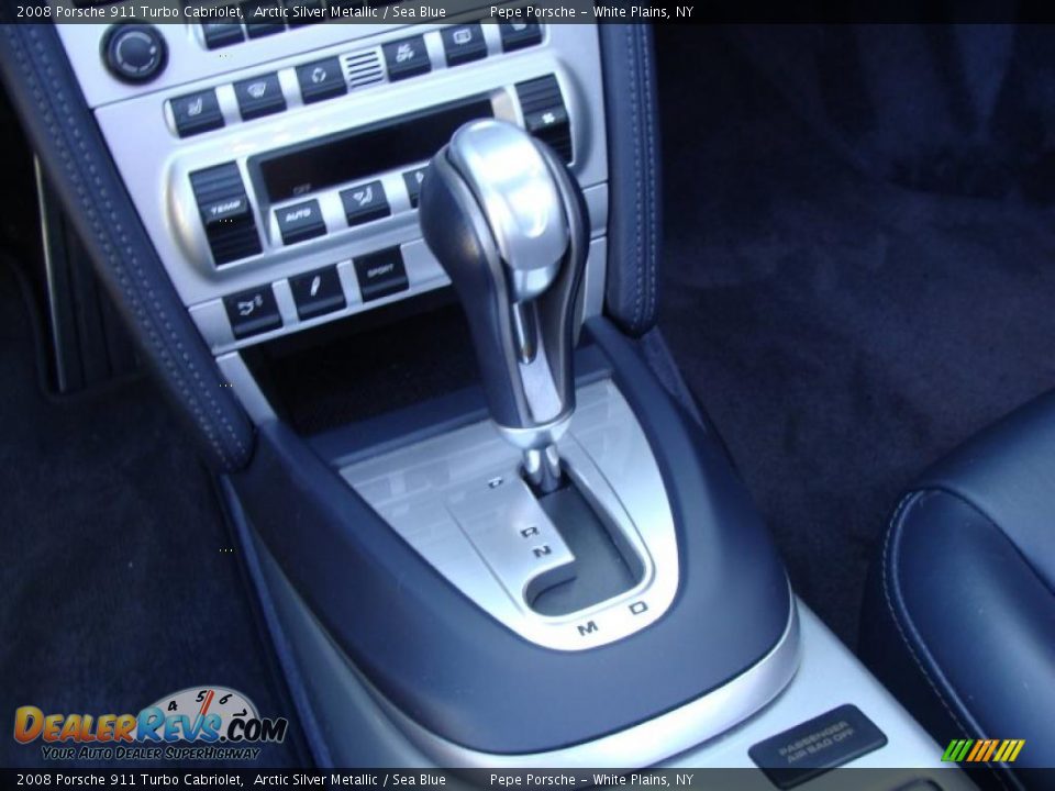 2008 Porsche 911 Turbo Cabriolet Arctic Silver Metallic / Sea Blue Photo #15