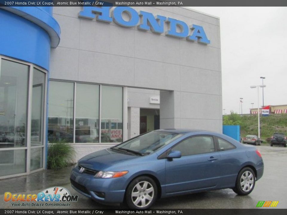 2007 Honda Civic LX Coupe Atomic Blue Metallic / Gray Photo #1