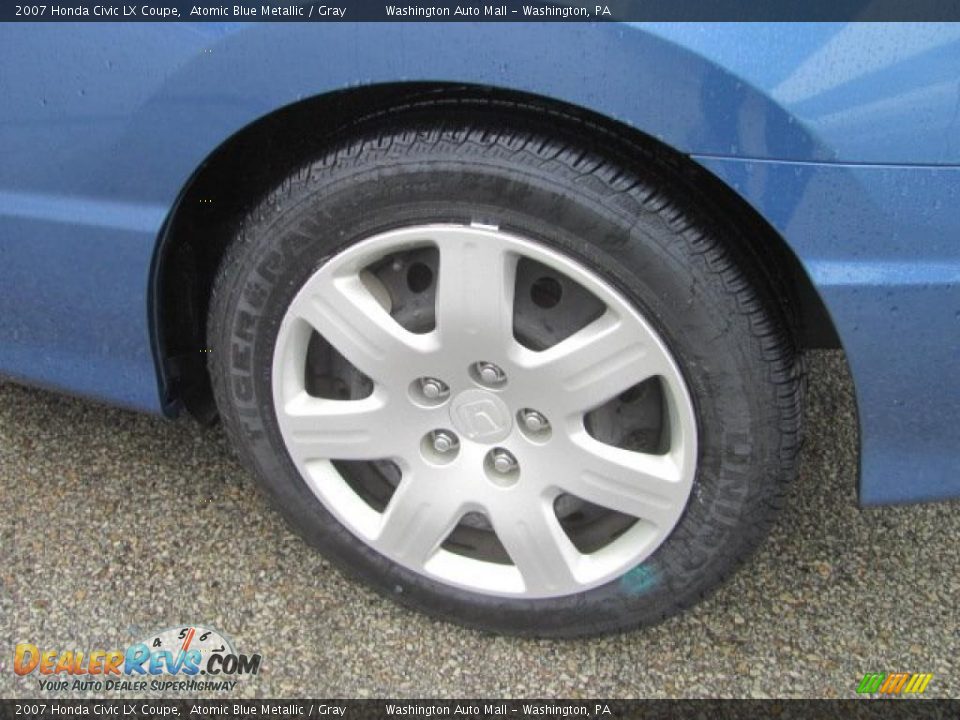 2007 Honda Civic LX Coupe Atomic Blue Metallic / Gray Photo #4