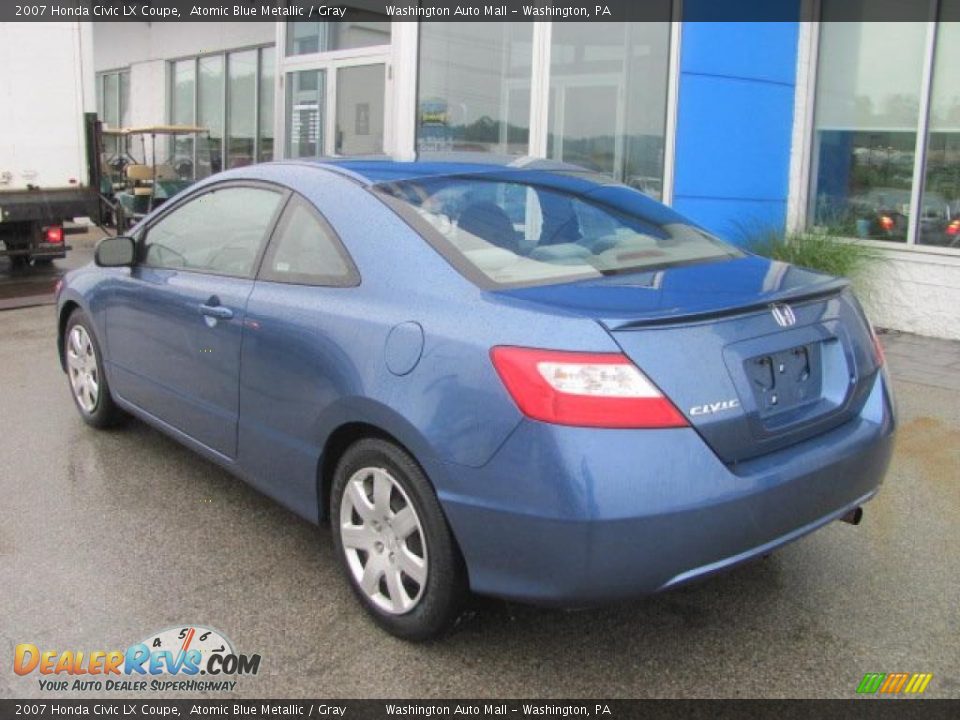 2007 Honda Civic LX Coupe Atomic Blue Metallic / Gray Photo #5