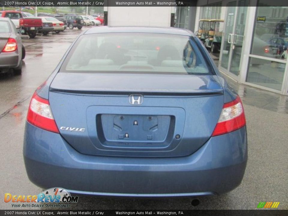 2007 Honda Civic LX Coupe Atomic Blue Metallic / Gray Photo #6