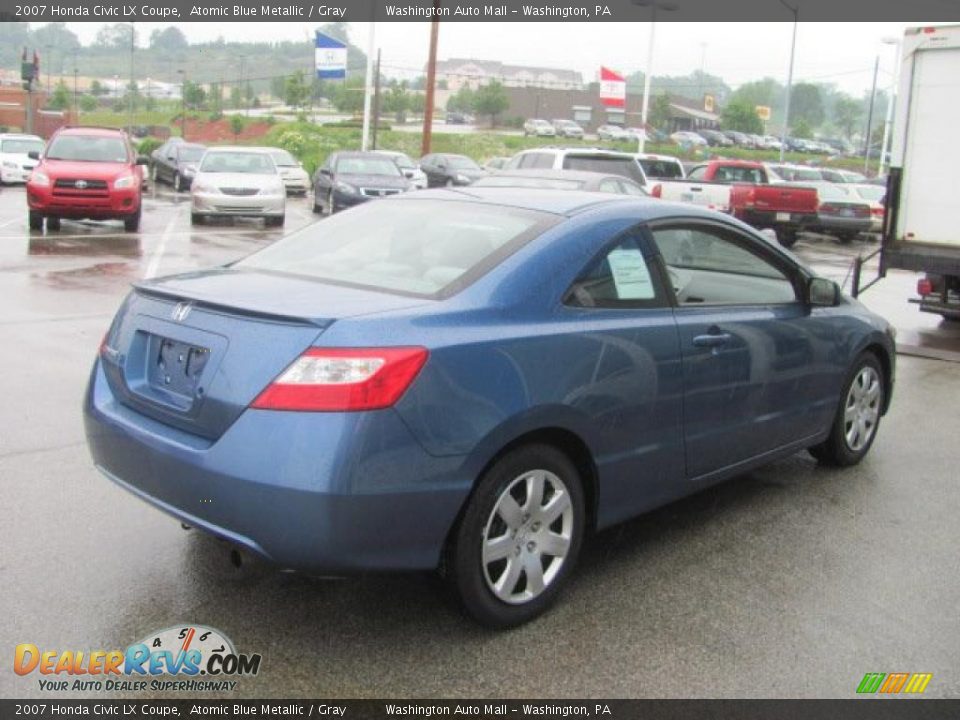 2007 Honda Civic LX Coupe Atomic Blue Metallic / Gray Photo #7