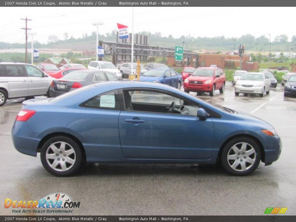 2007 Honda Civic LX Coupe Atomic Blue Metallic / Gray Photo #8