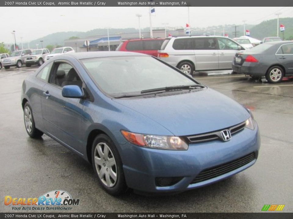 2007 Honda Civic LX Coupe Atomic Blue Metallic / Gray Photo #9