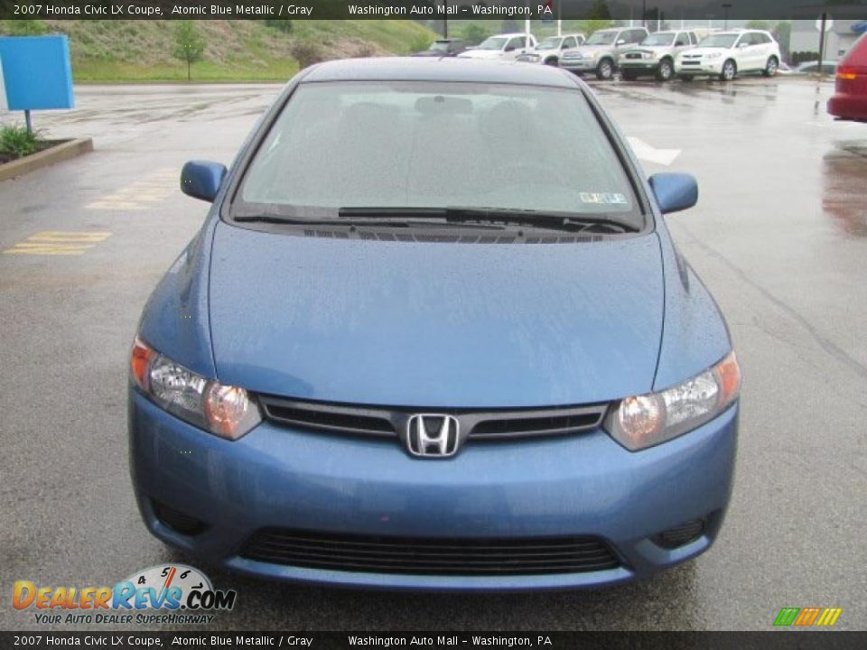 2007 Honda Civic LX Coupe Atomic Blue Metallic / Gray Photo #10