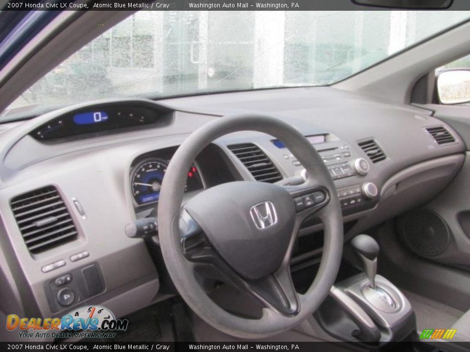 2007 Honda Civic LX Coupe Atomic Blue Metallic / Gray Photo #11