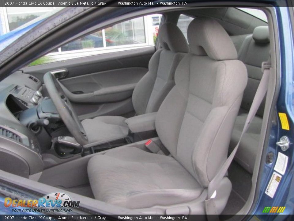 2007 Honda Civic LX Coupe Atomic Blue Metallic / Gray Photo #14